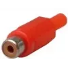 Conector fêmea RCA, marcação vermelho, para diâmetro de cabo até 4 mm (10805B)