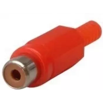Conector fêmea RCA, marcação vermelho, para diâmetro de cabo até 4 mm (10805B)