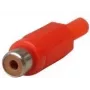 Conector fêmea RCA, marcação vermelho, para diâmetro de cabo até 4 mm (10805B)