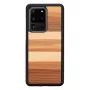 Capa protetora Man and Wood Galaxy S20 Ultra — acabamento em madeira preta
