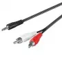 Cabo adaptador Wentronic Goobay jack 3,5 mm/Cinch HQ, preto, 1 m – ficha jack 3,5 mm (3 polos, estéreo) para 2 fichas Cinch (áudio esquerdo/direito) (51648)