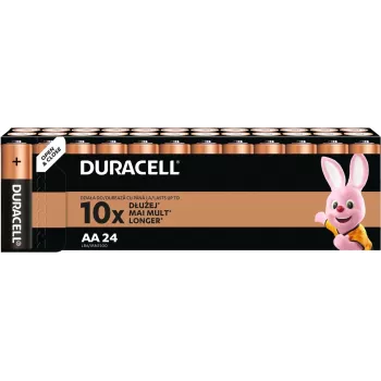 Pilhas Duracell Alcalinas AA (LR6) – pack de 24 pilhas, descartáveis