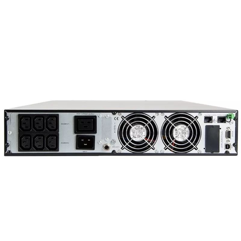 Unidade de alimentação ininterrupta Green Cell UPS15 — conversor online de dupla conversão 3 kVA (2700 W), 6 tomadas de rede, onda sinusoidal pura, LCD, torre, 6×12V/9Ah baterias