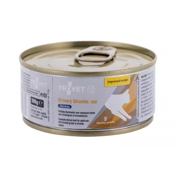Alimento húmido para gatos TROVET 100 g frango — dieta veterinária para gatos adultos, proteína 9,2%, gordura 5,5%, humidade 76%, suporte da saúde urinária e renal