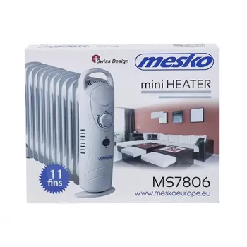 Mesko MS 7806 aquecedor elétrico ventilador Radiador a óleo, Interior, Branco, 1200 W