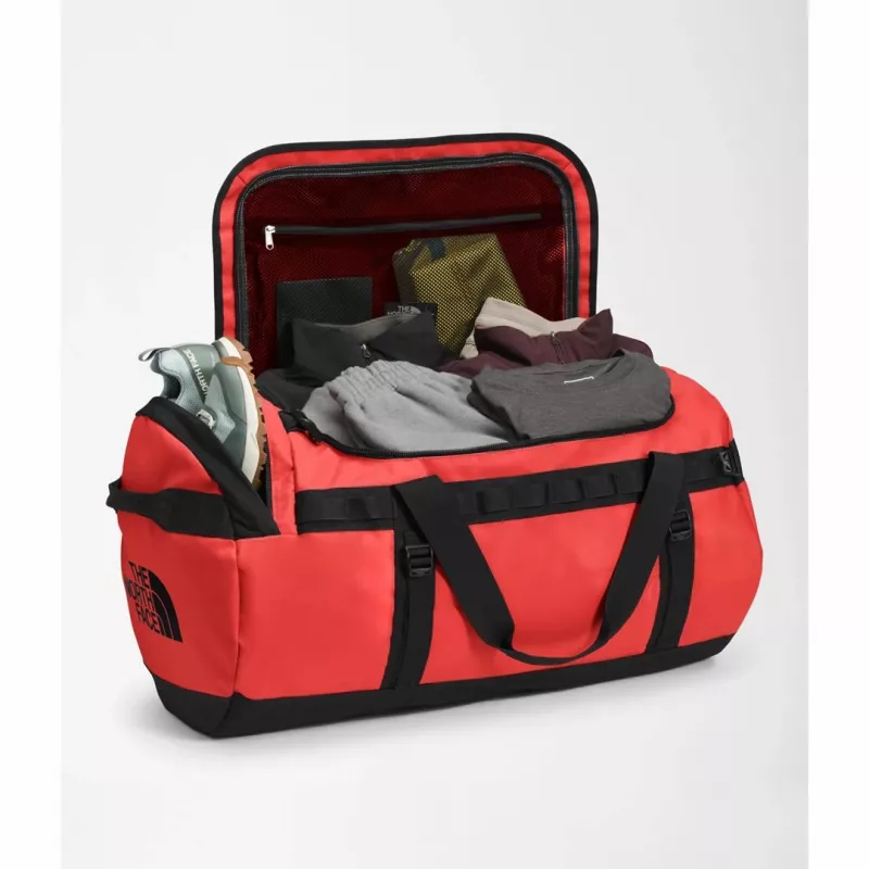 Saco de viagem The North Face Base Camp Duffel L 95 L poliéster preto, vermelho