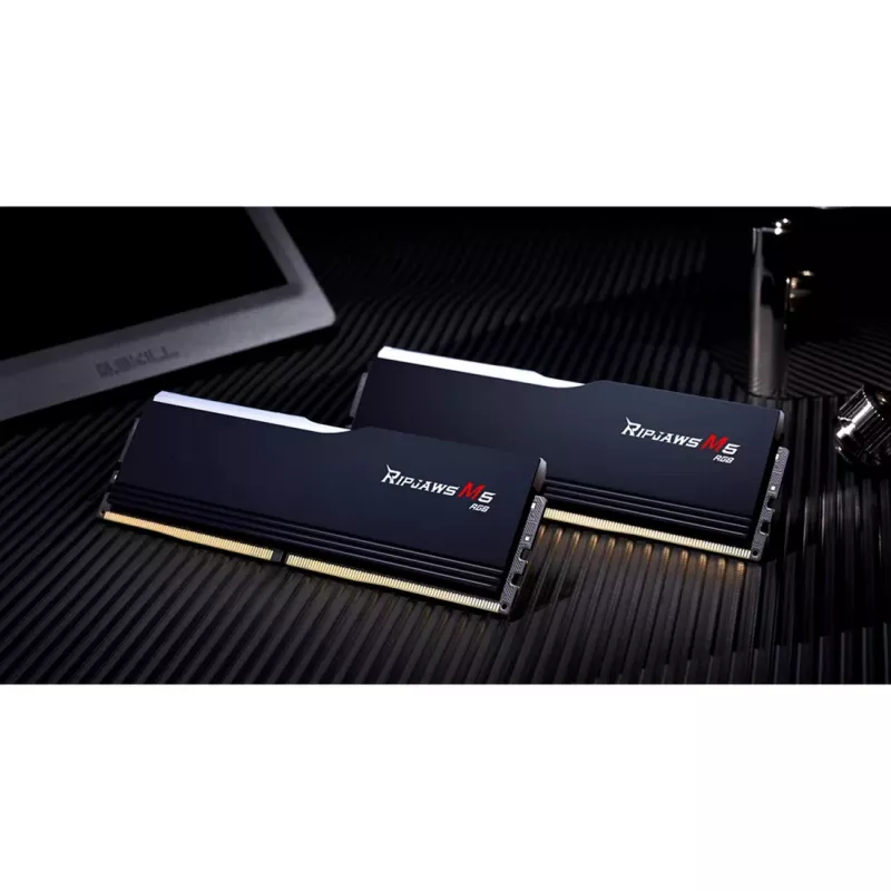 DIMM 32 GB DDR5-6800 (2x 16 GB) Dual-Kit, memória preta, F5-6800J3445G16GX2-RM5RK, Ripjaws M5 RGB, INTEL XMP