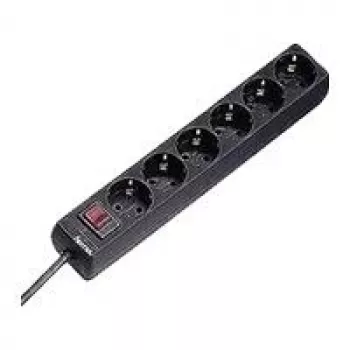Protetor de sobretensão Hama 00030394 preto 6 tomadas AC 230 V 1.4 m