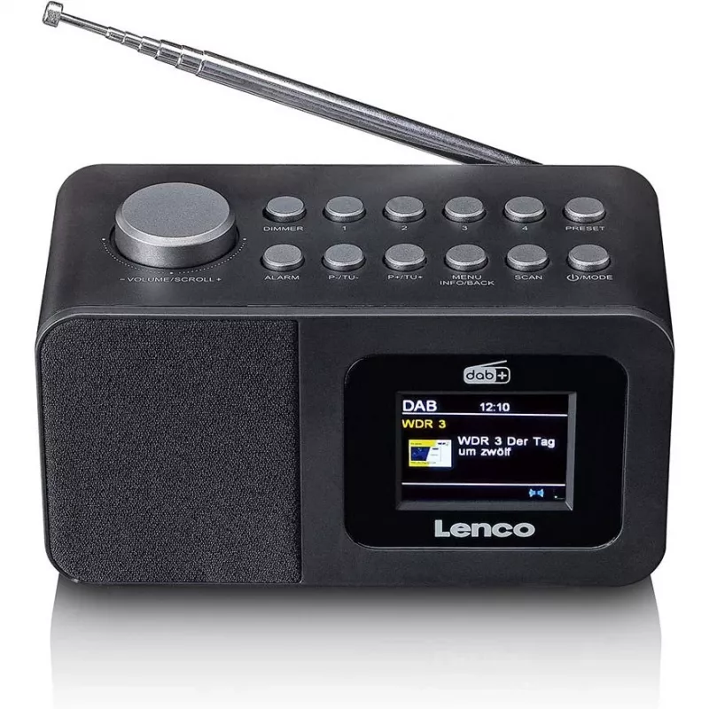 Lenco CR-625BK rádio-despertador DAB+/FM com Bluetooth e carregamento sem fios, preto