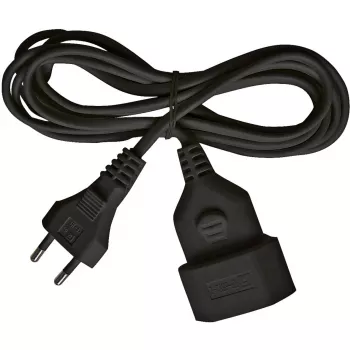 brennenstuhl H03VVH2-F 2x0,75 - Extensão de alimentação - IEC 60906-1 (F) para ficha euro (M) - 3,0 m - preto - Alemanha (1161790)