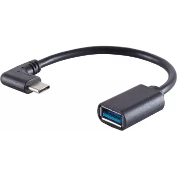 Cabo USB S/CONN 13-30010 USB 3.2 Gen 1 0,1 m USB-C USB-A preto