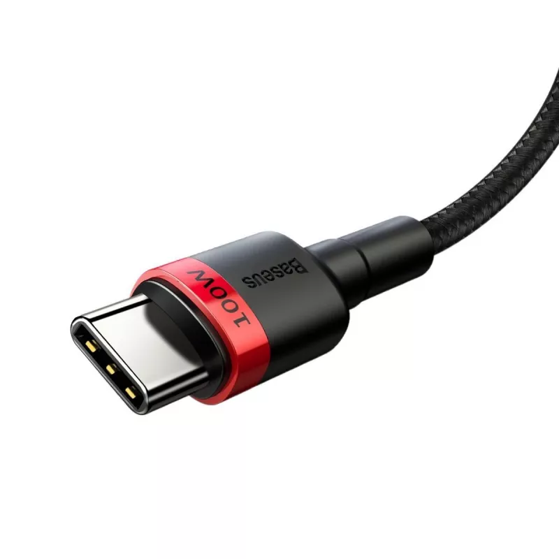 Cabo USB para USB-C Baseus Cafule PD2.0 100W Flash-Charging (20V 5A) 2m vermelho+preto