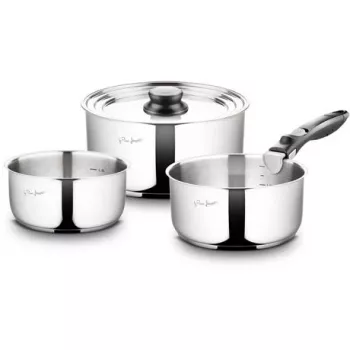 Conjunto de panelas LAMART LT1009 — 5 peças, antiaderente, aço inoxidável, fundo sandwich, resistente ao calor