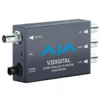 AJA V2Analog conversor mini HD/SD-SDI para analógico - + 5-20 VDC, 3 Watt - Dipswitch externo - controlo (local / remoto) (V2Analog)
