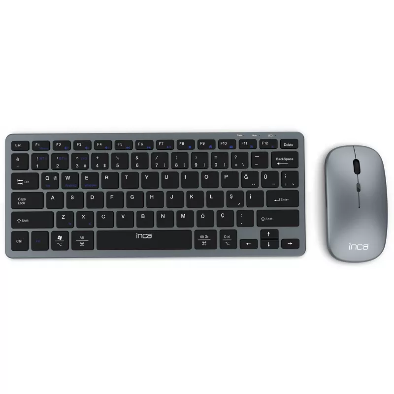 Conjunto de teclado e rato sem fios INCA IBK-572BT, cinzento