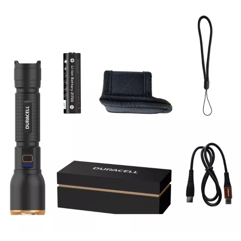 Lanterna Duracell DF3000R, preta