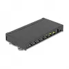 Patch panel DELOCK Mini Desktop RJ45 8 portas Cat.6A blindado preto para secretária, parede ou calha DIN