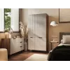 Guarda-roupa Cama Meble ALMERA Cama 5 90x52x185 cm, moldura nogueira, portas cashmere, 6 prateleiras