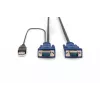 DIGITUS Octopus - Cabo de teclado/vídeo/rato (KVM) - HD-15 (M) - USB Type-A, 4 pinos, PS/2, 6 pinos (M) - 5,0 m - Preto (DS-19233)