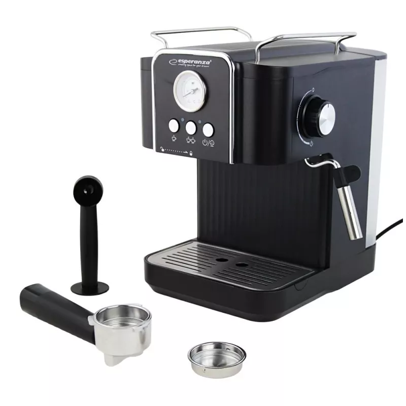 Máquina de café expresso ESPERANZA EKC010 — depósito de água de 1,8 L, 850 W, 20 bar, emulsor de leite integrado