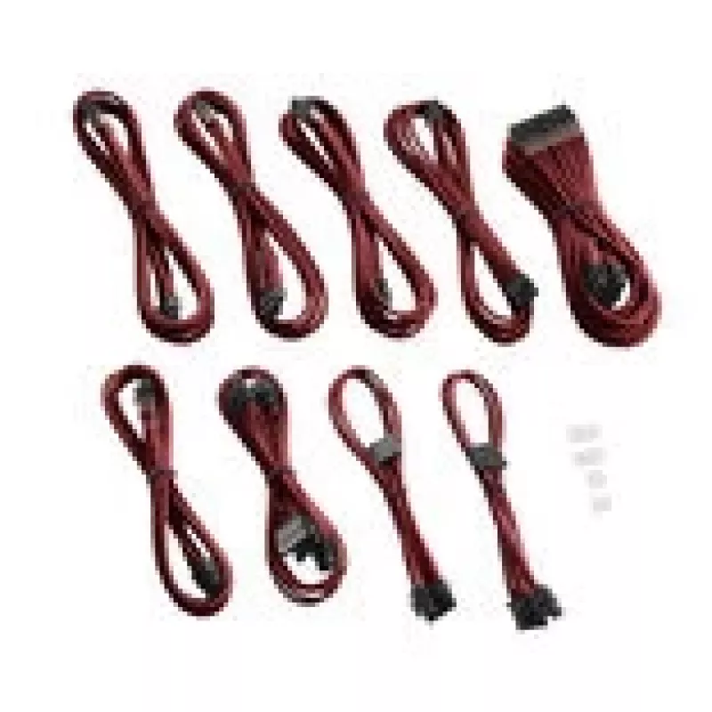 Kit de cabos CableMod PRO Series ModMesh C-Series RMi & RMx - kit de cabos de alimentação - moldado - Blood Red (CM-PCSR-FKIT-NKBR-R)