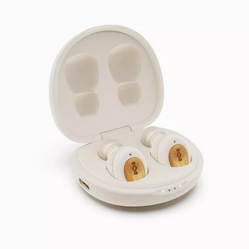 Auscultadores True Wireless Marley Champion com microfone integrado Bluetooth creme