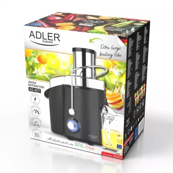 Centrifugadora Adler AD 4127 — 1000 W, preto, depósito de sumo, 3,9 kg