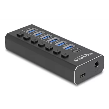 DeLOCK 64326 hub de interface USB 3.2 Gen 2 (3.1 Gen 2) Type-C 10000 Mbit/s preto