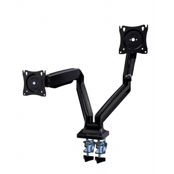 Suporte para monitor GEMBIRD MA-DA2-03 para ecrãs até 35 polegadas, fixação de mesa, VESA 75x75–100x100, 20 kg, preto, ecrã duplo
