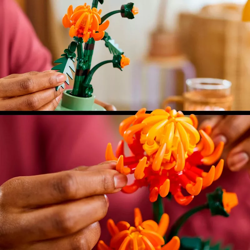 LEGO Icons conjunto de construção de crisântemos modelo criativo para adultos para construir uma planta artificial presente para mulheres homens ela ou ele decoração para casa escritório