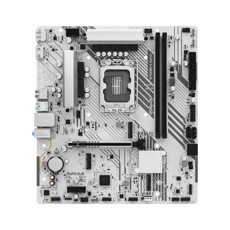 Placa-mãe ASROCK B760M-X GEN5 mATX para LGA1700, 2× DDR5, DisplayPort e HDMI