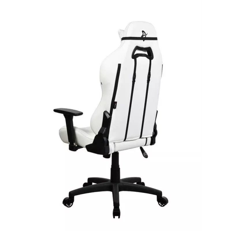 Cadeira gaming Arozzi Torretta SoftPU — branca, revestimento Soft-PU, braços ajustáveis, encosto reclinável