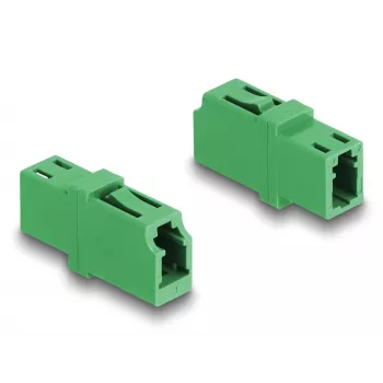 Acoplador de fibra ótica LC simplex fêmea para LC simplex fêmea APC verde DeLOCK 87984