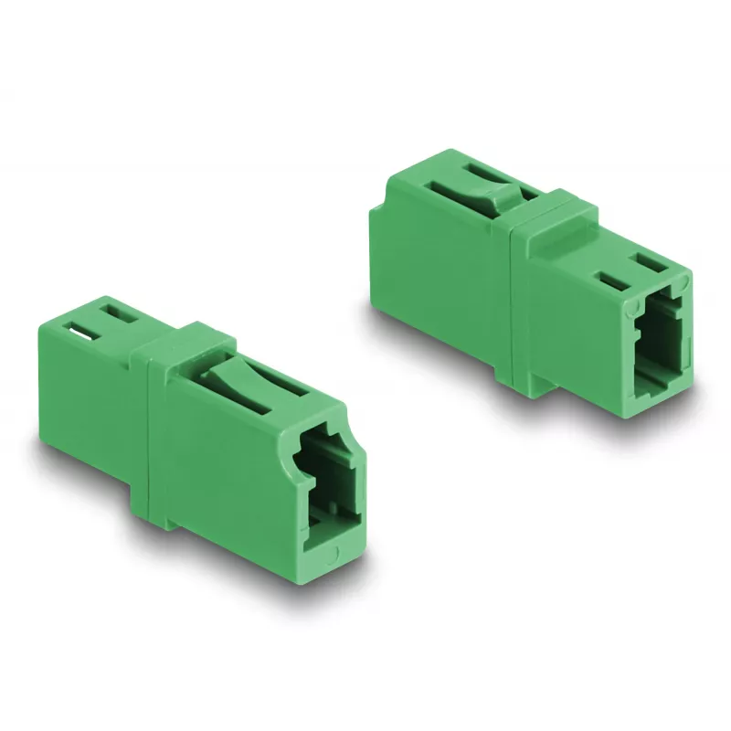 Acoplador de fibra ótica LC simplex fêmea para LC simplex fêmea APC verde DeLOCK 87984