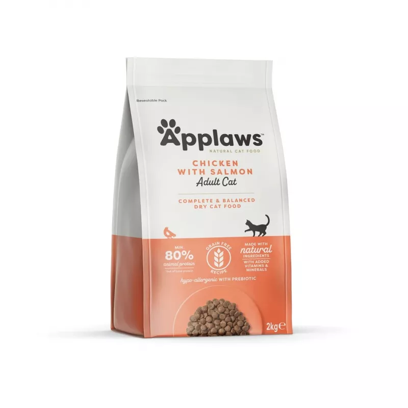 Applaws ração seca para gatos, frango com salmão, 2 kg