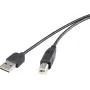 Renkforce cabo USB 2.0 A/B, 1,8 m, ficha reversível