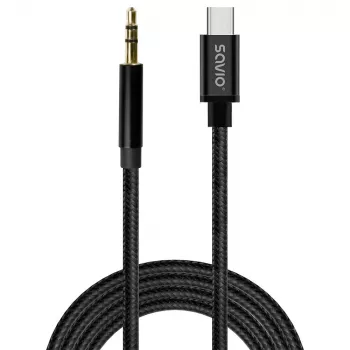 Cabo de áudio Savio CL-187 1m preto conector macho para conector macho