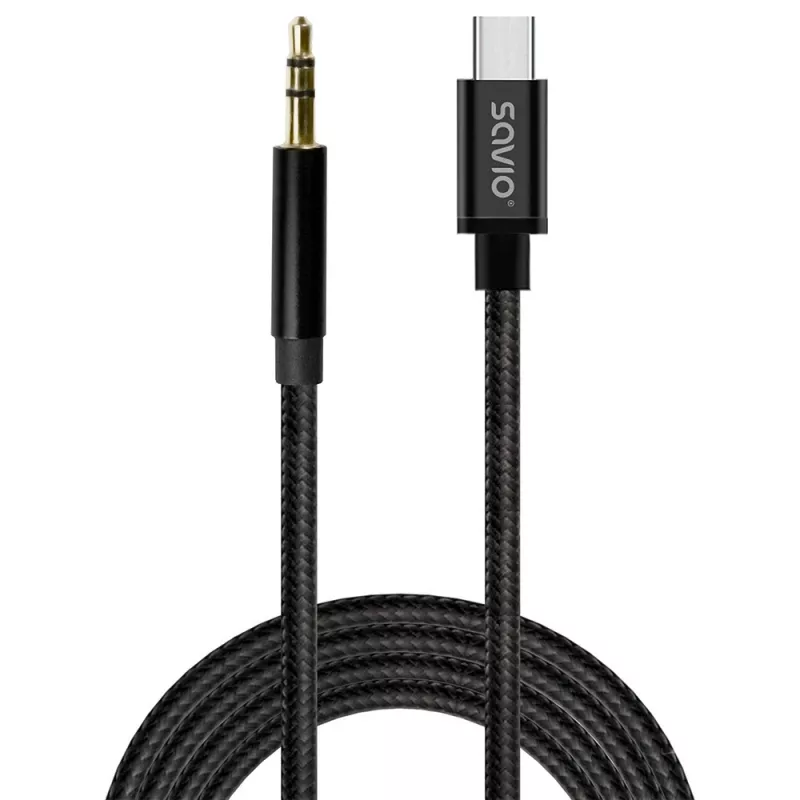 Cabo de áudio Savio CL-187 1m preto conector macho para conector macho
