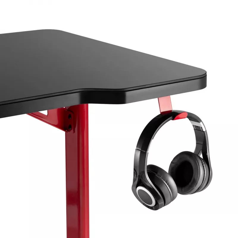 Secretária gaming MACLEAN RS163 RGB LED, grande superfície de trabalho, carga máx. 100 kg, altura máx. 760 mm