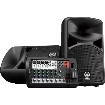 Sistema PA independente YAMAHA Stagepas 400BT — 400 W, 2 vias, misturadora de 10 canais, Bluetooth 4.1, preto