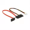 Cabo SATA DeLOCK 0,3 m SATAIII 7p + Floppy 4p/SATAIII 22p
