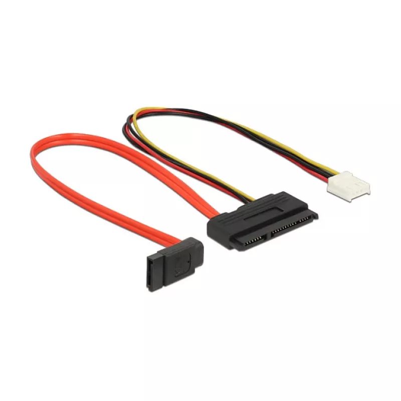 Cabo SATA DeLOCK 0,3 m SATAIII 7p + Floppy 4p/SATAIII 22p
