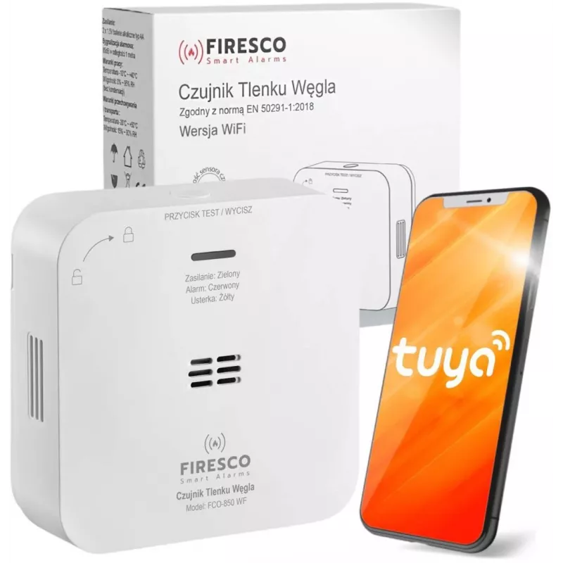 Detetor de monóxido de carbono com função de comunicação FCO-850 WF