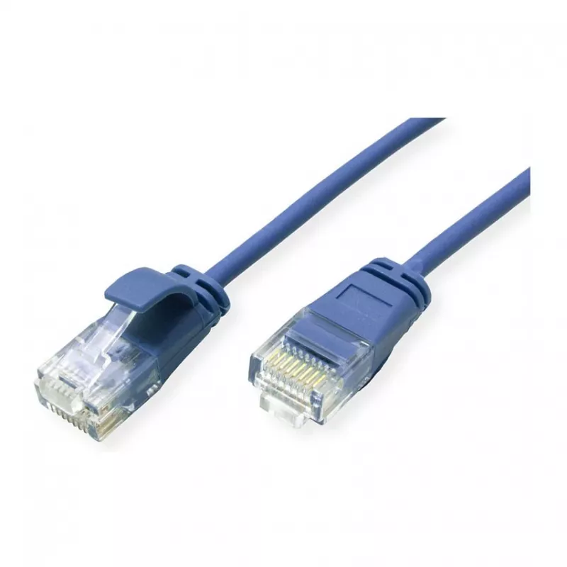 ROLINE GREEN cabo de patch UTP Cat.6A (classe EA), LSOH, fino, azul, 0,15 m