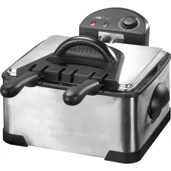 Fritadeira CLATRONIC FR 3195 – fritadeira dupla 4 L, 2000 W, aço inoxidável, preta