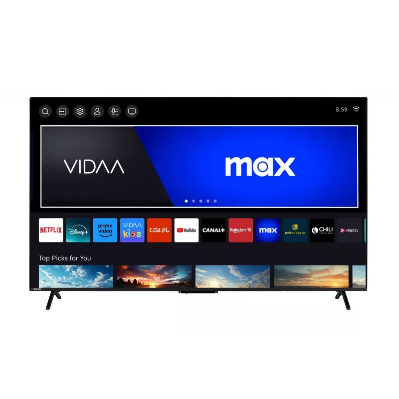 TV Toshiba 65UV2463DG 65 polegadas (165,1 cm) 4K Ultra HD DLED Smart-TV, 3840×2160, VIDAA, Wi‑Fi, 300 cd/m², preto