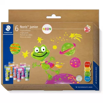 Tinta para pintar com os dedos STAEDTLER Fingermalfarbe NJ Neon estojo de 6 peças (8816F C6)
