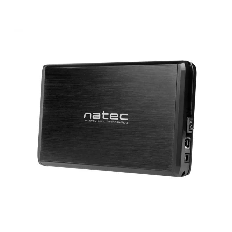 NATEC NKZ-0448 RHINO caixa externa USB 3.0 para discos SATA de 3,5 polegadas preta em alumínio