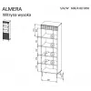 Estante Cama 3 ALMERA 60x42x185 nogueira/cashmere