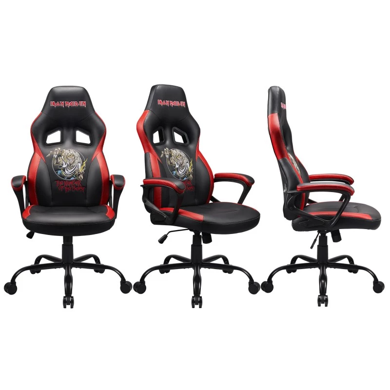 Cadeira de escritório Subsonic SA5642-IM1 assento acolchoado encosto acolchoado preto vermelho